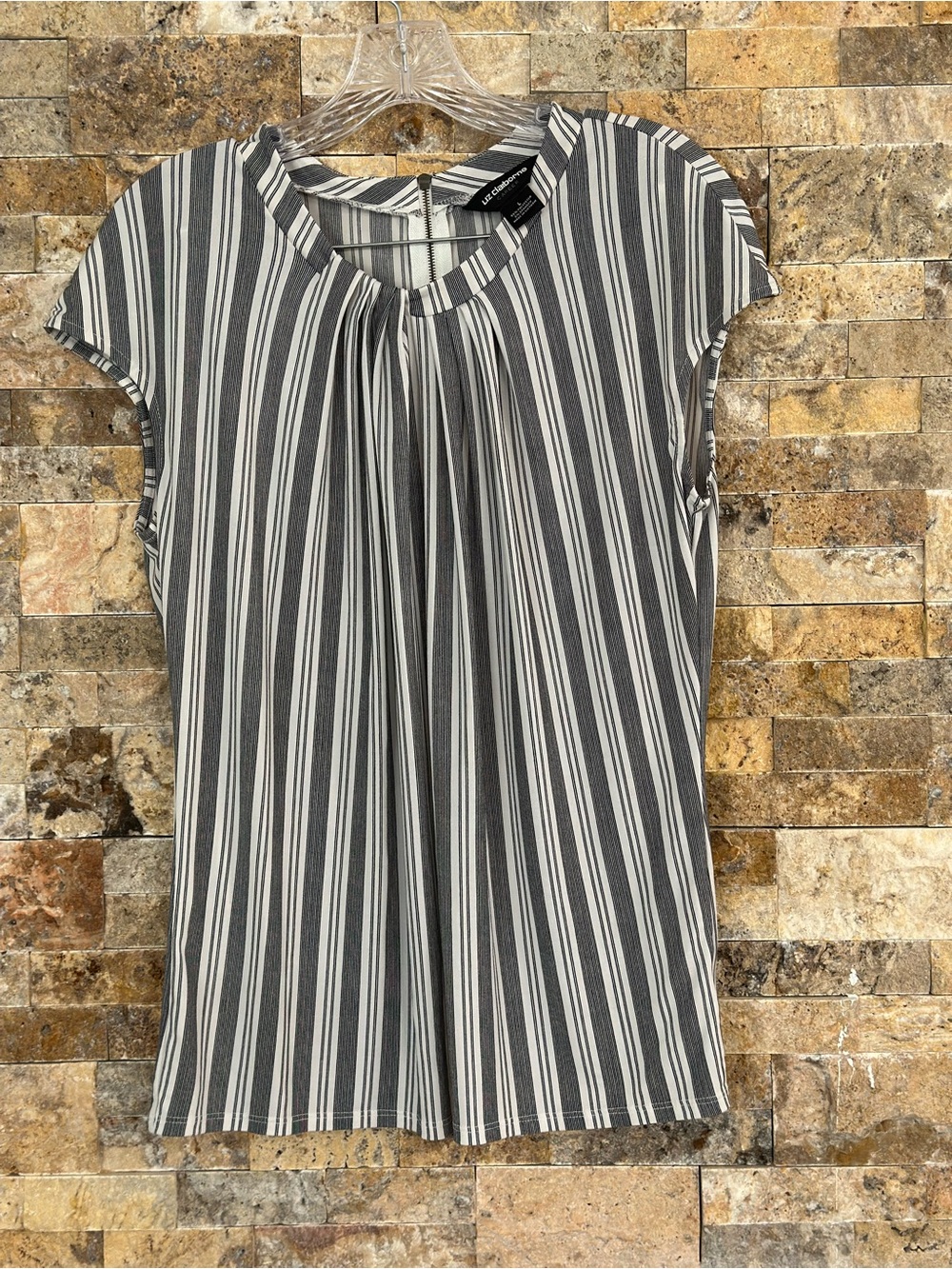 Liz Claiborne Black and White Striped Blouse